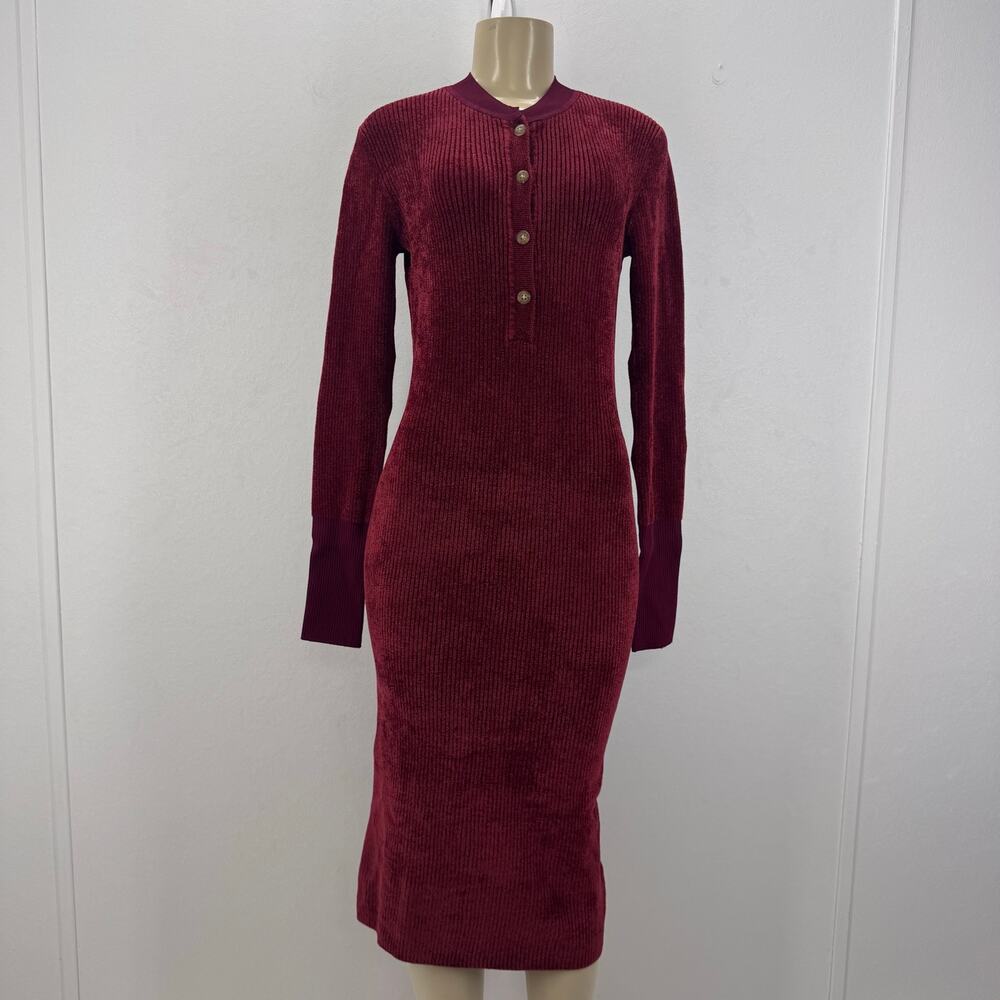 NWT Land Of Distraction Red Long Sleeve Knit Dress sz S Preppy Old Money Luxury
